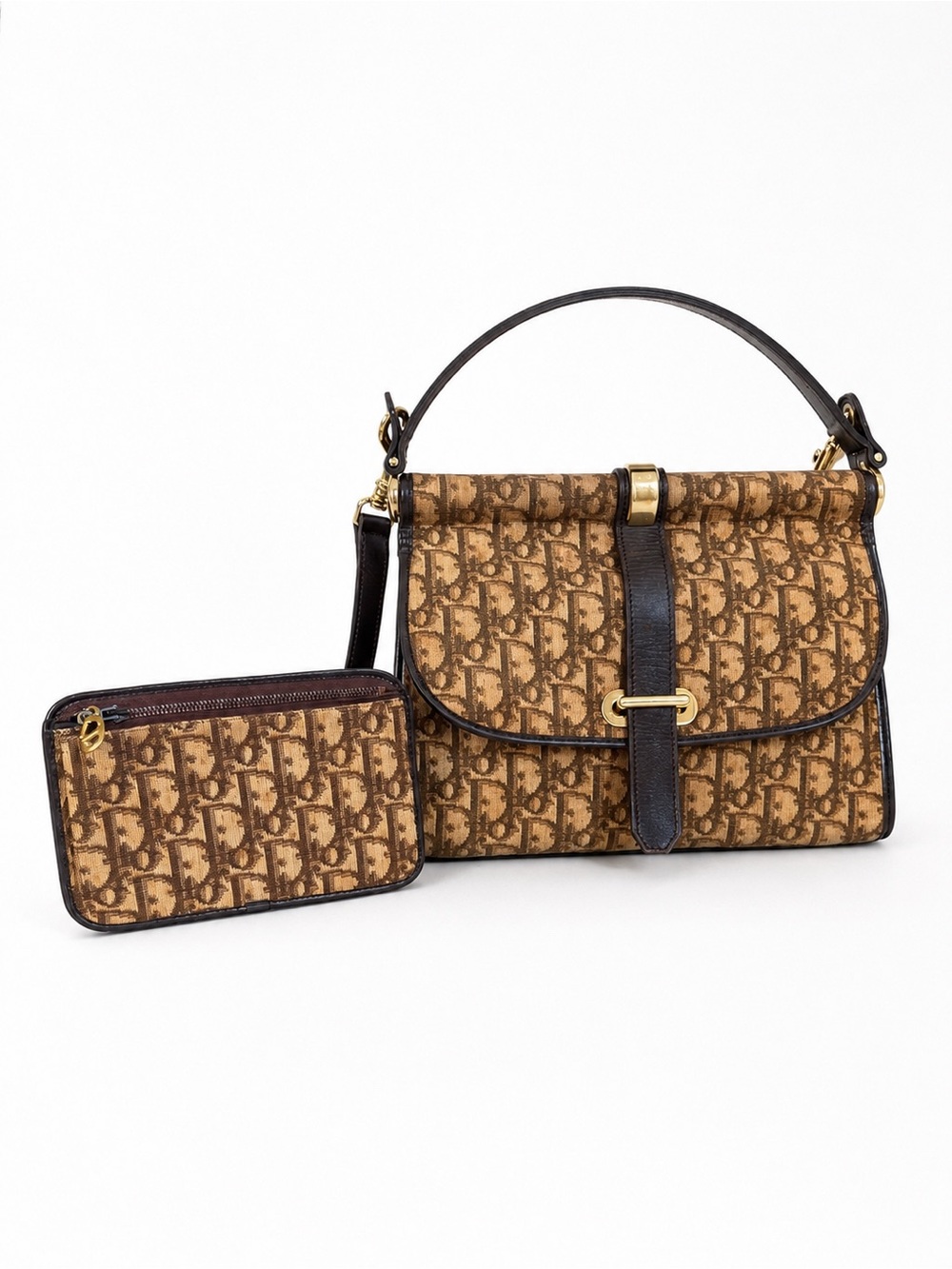 Christian Dior Oblique Trotter Bag. Comes w/ Dior Pouch Set and COA for the bag.